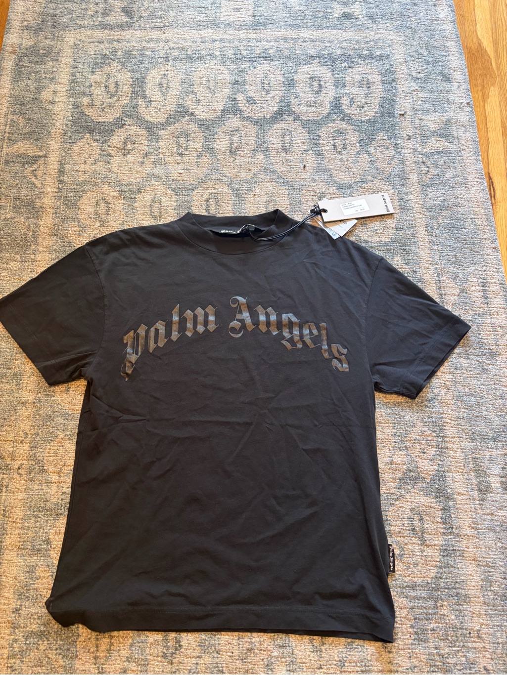 Palm Angels Black Logo Short Sleeve Tee
